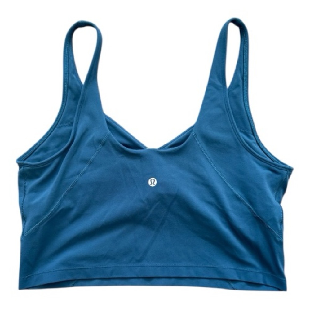 Lululemon Women’s Align Tank Top Blue Borealis Size 14 Nulu Fabric Crop Tank - Picture 2 of 9